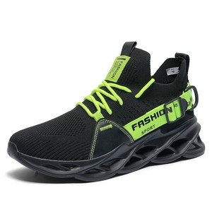 Men Sport Shoes Athletic Shoes Breathable Running Sneaker Black&Green EU43/US9.5