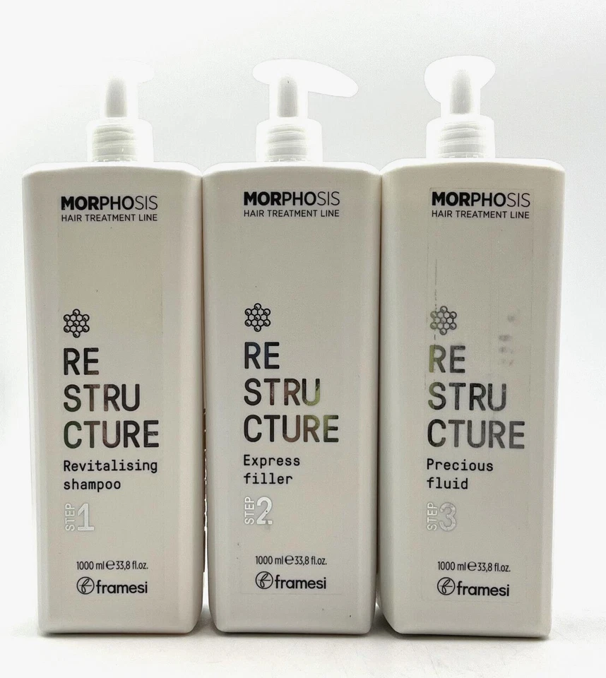Framesi Morphosis ReStructure Trio Shampoo/Express Filler/Fluido Prezioso 33,8 oz - Immagine 1 di 1
