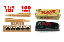 zig zag 1 1/4 size unbleached cone(100PK)+raw 1 1/4 size cone filler shooter