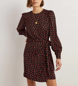 BODEN Wrap Skirt Mini dress size 20 long navy & red tulip charm D0394 ::B26A - Picture 1 of 6