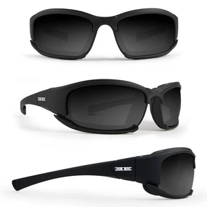 Epoch Hybrid Motorcycle Sunglasses Goggles Black Frame Photochromic Clear Lens - Picture 1 of 6