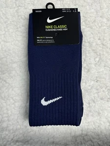 Nike Soccer Classic Cushioned Knee High Navy Blue Socks, M Sz 8-12 W 10-13 - Picture 1 of 2