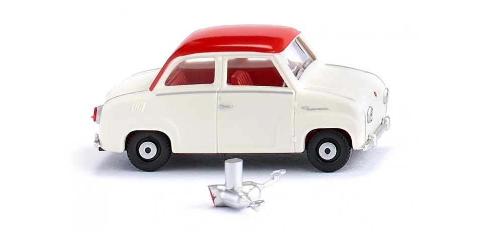 WIKING 0184 03 Goggomobil - bianco perla/rosso traffico HO  1:87 - Immagine 1 di 1
