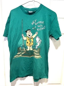 Vintage Flintstones Shirt Fred Fishing 1990S SINGLE STITCH MEDIUM GET A PICTURE - Bild 1 von 13