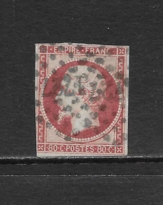 FRANCE SCOTT 19 USED FINE - 1860 80c LAKE/YELLSH ISSUE - EMPEROR NAPOLEON III - Picture 1 of 2