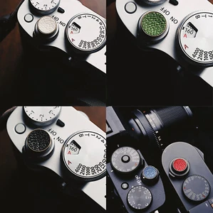 1-4PCS Red/Blue Soft Shutter Release Button Leather for Fujifilm Leica Sony - Picture 1 of 13