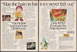 THE HOBBIT - Vintage 1982 print AD / original Sony video promo_ Rankin / Bass - Picture 1 of 3