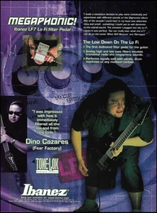 Dino Cazares (Fear Factory) Ibanez LF7 Tone-Lok Guitar Effects Pedal 8 x 11 ad - Picture 1 of 3
