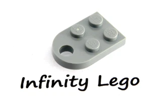 12 LEGO Light Grey Bracket 2x3 Plate Rounded End with Pin Hole (3176) 12 Pieces - Picture 1 of 2