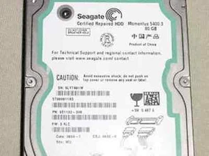 Seagate ST980811AS 9S1132-308 FW:3.ALC WU 80gb 2.5" Sata Hard Drive - Picture 1 of 1