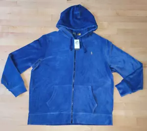 Polo Ralph Lauren Mens XXL Knit Corduroy Navy Blue Full-Zip Hoodie NWT - Picture 1 of 18