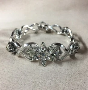 "Pulsera de estrás en tono plateado de colección firmada por CORO 7""" - Imagen 1 de 9