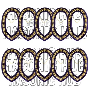Masonic Regalia Cryptic Mason Royal & Select Master Chain Collar Set of 10 - Picture 1 of 7