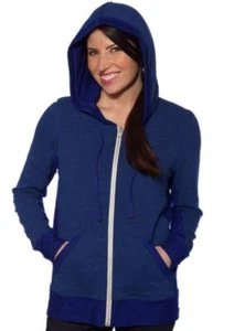 Neu ohne Etikett Abbot + Main Damen Hoodie Cardigan Sweatshirt mit durchgehendem Reißverschluss blau schillernd Medium - Bild 1 von 4