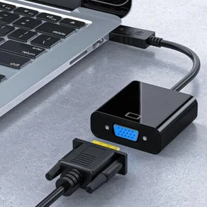 Display Port to VGA Cable Adapter Converter Video HDTV PC Monitor Desktop LU K*p - Picture 1 of 16