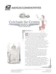 Panel de estampillas conmemorativas #538A 32c 1920 Celebrate the Century S15 #3184 USPS - Imagen 1 de 1