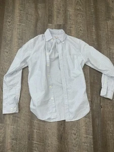 Merona Women’s Small Blue White Striped Button Up  - Picture 1 of 6