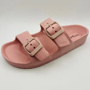 Girls Blush Sandals Cat & Jack Double Buckle Strap EVA Slide Summer Shoes Size 5 - Picture 1 of 4