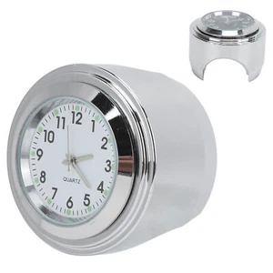 Motorcycle Mount Clock Round Watch Waterproof Luminous for 7/8in‑1in Handlebar - Picture 1 of 12
