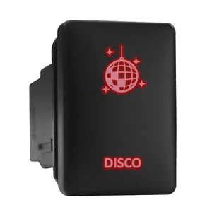 DISCO - Red Backlit Short Push In Switch  1.28"x 0.87" (Fit: Toyota) - Picture 1 of 6