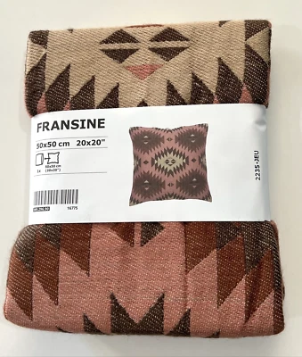 Ikea FRANSINE Pillow Cushion Cover 20"x20" Southwest Brown/Pink/Beige Wool Blend - Image 1 of 3