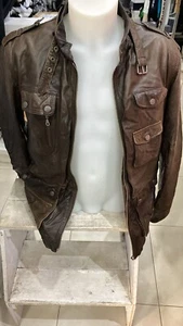SCHOTT Giacca In Pelle Uomo Man Tg XXL Marrone LLE155 - Picture 1 of 12