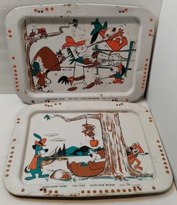 Vintage 1960er Hanna Barbera Metall TV Tabletts Yogi Bear And Friends Menge (2) - Bild 1 von 23