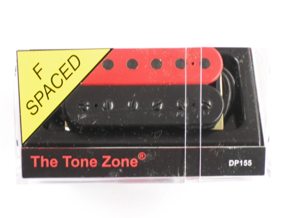 DiMarzio F-spaced Tone Zone Bridge Humbucker Black/Red W/Black Poles DP 155 - Image 1 of 1