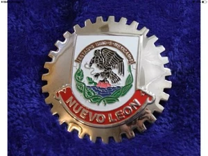Chrome Nuevo Leon Grille Badge Accessory Plate Bumper Topper Mexico - Picture 1 of 7