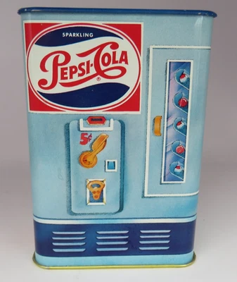 Banco de monedas de hojalata Pepsi-Cola vintage solo 5¢ sello coleccionable - excelente estado Foto 1 de 4
