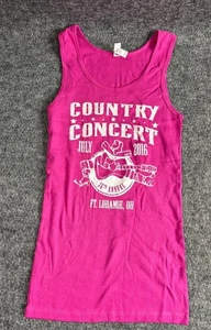 Canotta smanicata Country Concert 2016 L rosa 100% cotone Laramie OH - Foto 1 di 7