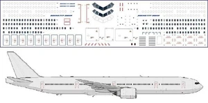 1:144 PAS-Decals 777300-03 - Boeing 777-300 technical stencils basic, Decal - Bild 1 von 2