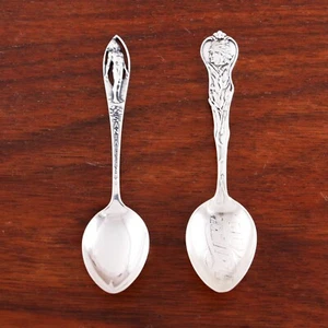 2 STERLINGSILBER SOUVENIR LÖFFEL INDIANER, INDIAN SPENCER, IND; SANTA FE - Bild 1 von 6