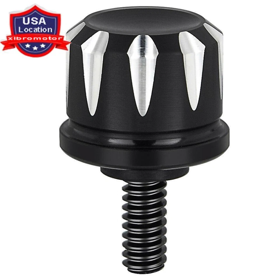 1/4''-20 Aluminum Edge Cut Black Rear Seat Bolt Screw For Harley Davidson Custom - Image 1 of 4