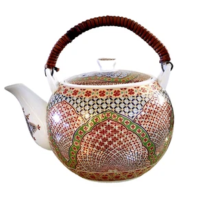 Antique 19th Century Japanese Kutani Porcelain Teapot  Bamboo handle, Excel cond - Picture 1 of 5