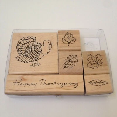 Juego de 6 estampillas de pavo de acción de gracias cerca de mi corazón Foto 1 de 2