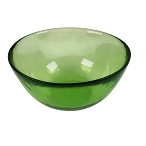 Glasax Top Line Fused Glass Bowl Green Hand Crafted in Germany 5 1/2" X 2 3/4" - Picture 1 of 5