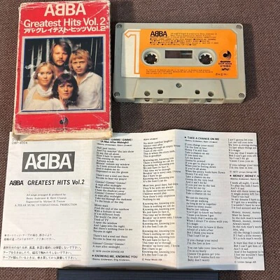 ABBA Greatest Hits Vol.2 +6 JAPAN CASSETTE DCP-4004 SLIP CASE + INSERT Bonus - Image 1 of 4