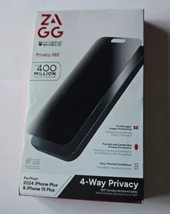 ZAGG InvisibleShield Privacy 360 Glass Screen Protector Apple iPhone 16 Plus - Picture 1 of 7