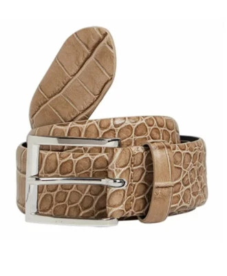 Nuevo cinturón de cuero Reiss Milly Croc Foto 1 de 2