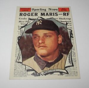 1961 Topps Baseball Card #576 Roger Maris New York Yankees All Star Near Mint