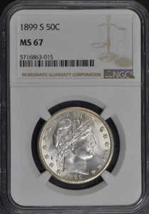 1899-S Barber Half Dollar 50C NGC MS67 - Picture 1 of 4