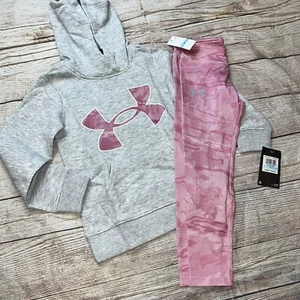 Under Armour Girls Pink Camo Halftone Reaper Logo Hoodie Set Outfit NEW - Picture 1 of 1
