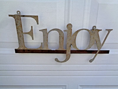 ENJOY Metal Wall Art Sign -19.5" x 9.5" Foto 1 de 4