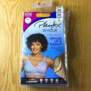 New Womens Playtex 18 Hour Wire Free Cotton Stretch Bra size 36DD - Picture 1 of 9