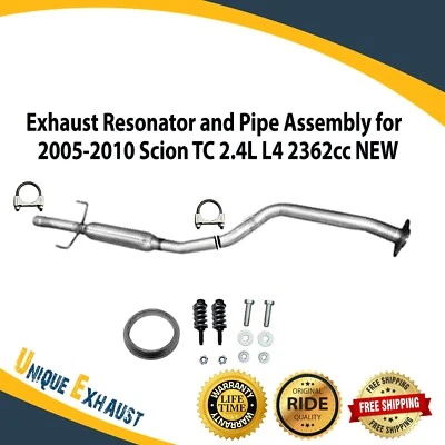 Ressonador de escape e conjunto de tubulação para 2005-2010 Scion TC 2.4L L4 2362cc NOVO - Imagem 1 de 4