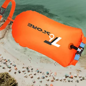 Safety Inflated Swim Buoy Float Tow for Swimming Flotation Aid Airbag Open Water - Picture 1 of 17