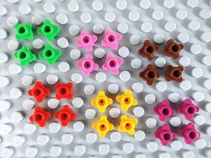 LEGO 1x1 PLATES with Round FLOWER Edge ~ Pink Red Yellow Brown Green Plant *NEW* - Picture 1 of 8