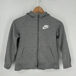 Nike Hoodie Girls Medium Gray Full Zip Sportswear Sweatshirt - Picture 1 of 8