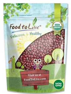 Organic Adzuki Beans, 3 Pounds — Whole Raw Dried Azuki Beans (Red Mung Beans) - Picture 1 of 3